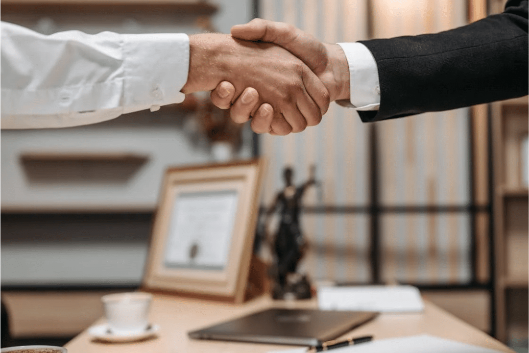handshake with lawyer